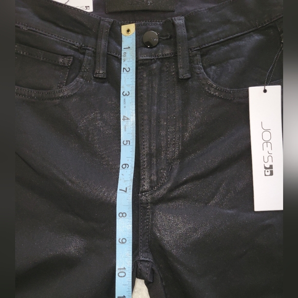 Joe's The Charlie High Rise Skinny Ankle/ Coated/ Black - Picture 8 of 12